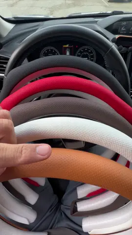 The Nappa leather steering wheel cover wraps our car's steering wheel, giving it a high-end feel and making driving very comfortable. Get yours now! #car #truck #steeringwheel #steeringwheelcover #carproducts #carupgrade #caraccessories #tiktokshoploveatfirstfind #tiktokshopjumpstartsale 