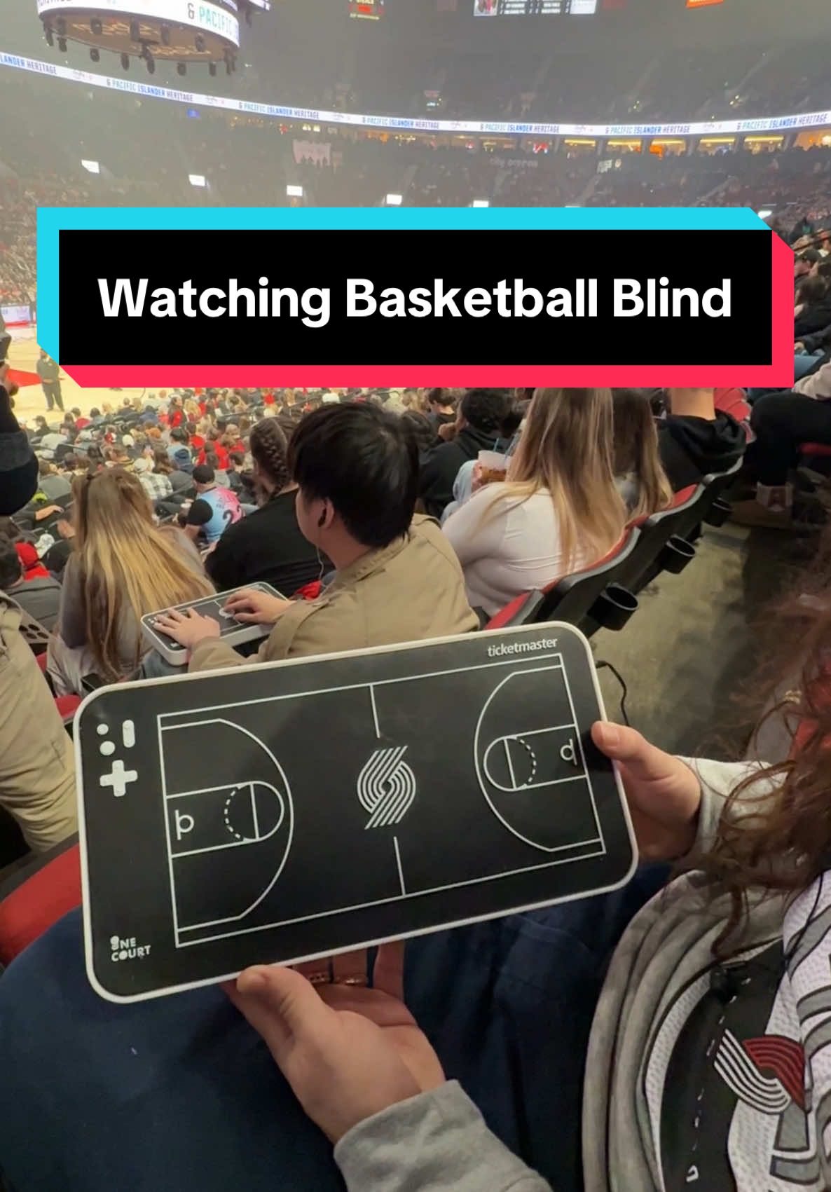 I had the joy of welcoming accessibility to the NBA on a new level. #TicketmasterPartner The Portland Trail Blazers teamed up with OneCourt and Ticketmaster to bring a tactile device that uses real time data to allow blind and low vision people to feel the game through their fingertips. This was a life changing experience, and I can't wait until devices like this are adapted across the board in all sports and events. One step at a time, one court at a time @Ticketmaster @Trail Blazers  