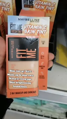 Maybelline New york Fit me fresh tint With Vitamin C Skin tint foundation 2in1 make up and skin care All day sun protection spf50 ans Natural coverage  With Vitamin C that instantly brightens skin and over time Natural foundation Sunblock foundation Sunscreen foundation recommended #facial #skincare #facialskincare #sunscreen #sunblock #fyp #tiktokviralvideo #women 