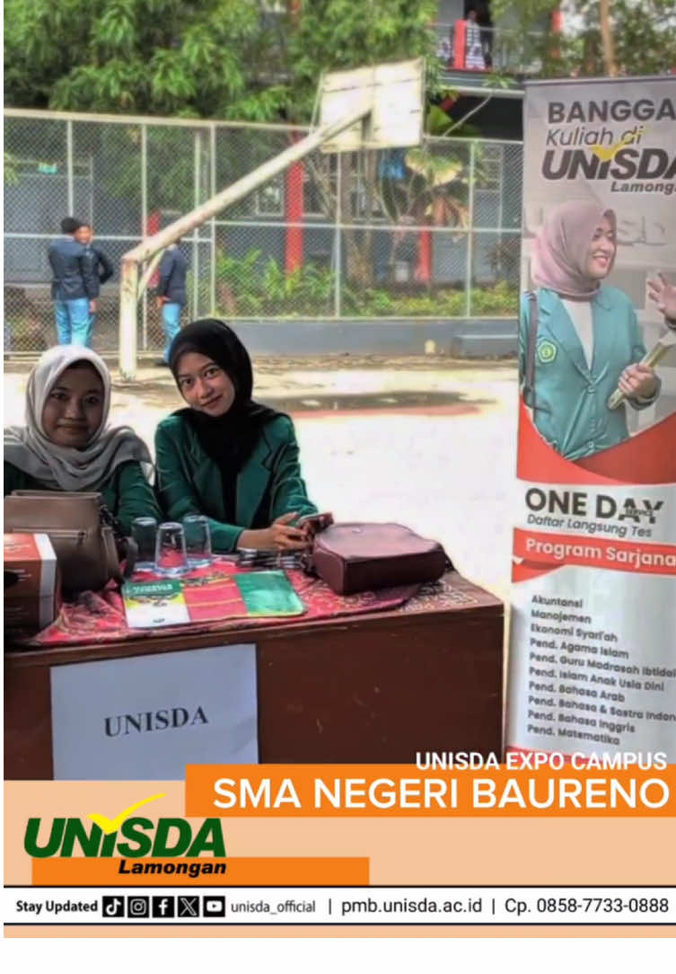 ~UNISDA EXPO CAMPUS~ EXPO CAMPUS di SMA NEGERI BOURENO BOJONEGORO oleh Universitas Islam Darul ‘Ulum Lamongan Yuk jangan ketinggalan Pendaftaran Unisda Bingung 😕❓ Langsung kunjungan website kami unisda.ac.id 🧐Daftarnya dimana nih => pmb.unisda.ac.id <= Buruan......!!!  #unisda #unisdaofficial #unisdaisme #unisdalamongan #lamongan #lamonganpopuler #lamongankekinian #lamongankeren #fyp #fypシ゚ #kampuskeren #smanbaureno #bojonegoro 