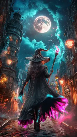 Under the haunted moon, she walks the path of fate. Shadows whisper, and magic stirs… but is she the hunter or the hunted? #darkfantasy #klingaicpp #witch 