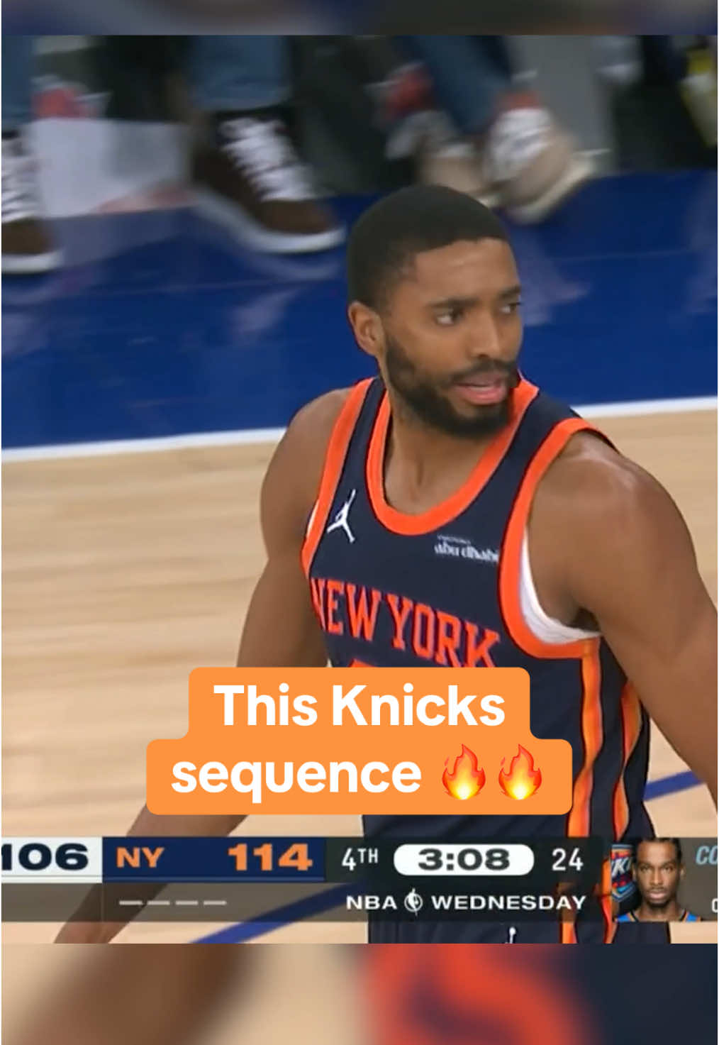 KAT block ➡️ Brunson no-look ➡️ Bridges reverse 😮‍💨 #kat #knicks #jalenbrunson #mikalbridges 