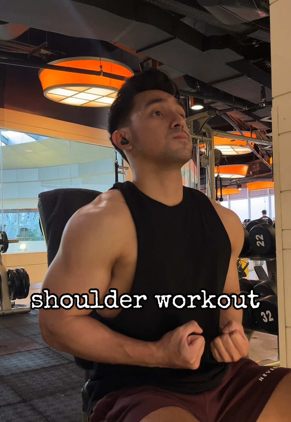 build stronger, more defined front delts with these two killer moves! the dumbbell shoulder press targets overall shoulder strength, while cable rope front raises isolate and sculpt the front delts for that 3D look! #gym 