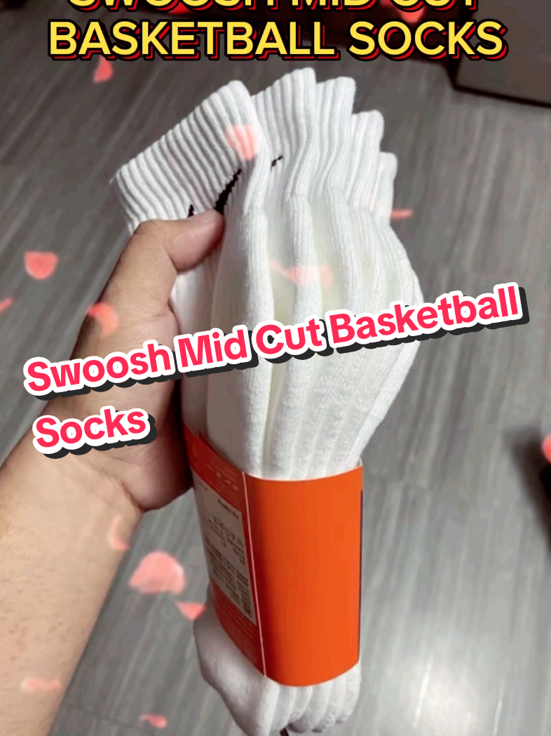 Swoosh Mid cut Basketball Socks with Logo Cotton Cushioned 1 Bundle 3 Pairs Multipurpose Sports Socks #swoosh #midcutsocks #highquality #trending 