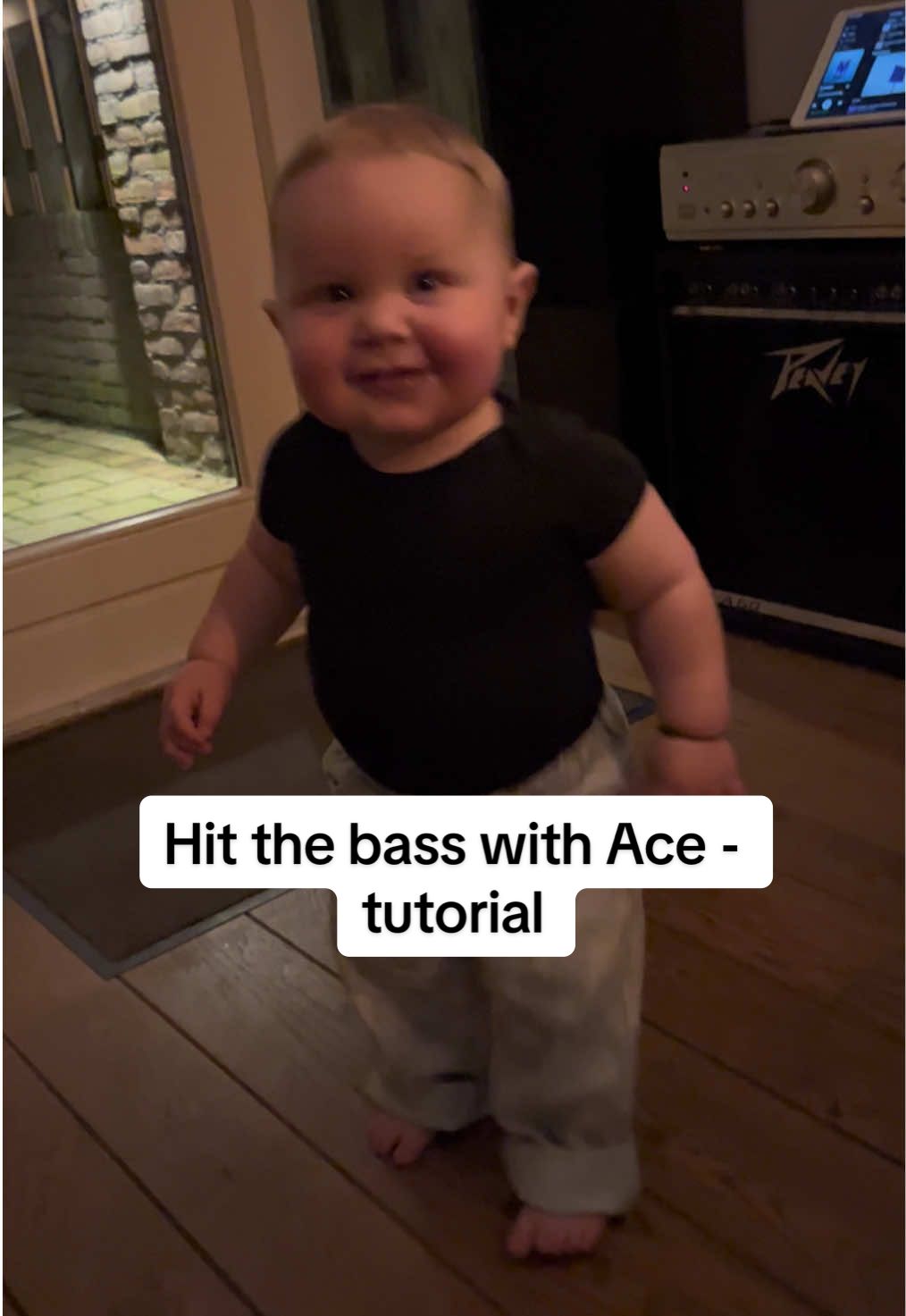Hit the bass with Ace - tutorial🪩🤘🏼 #babydance #dancetutorial #tutorial #toddlermoves #babymoves #dancing #babyace #babytok #boysmom 