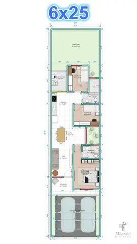 Planta de casa 6x25 #modelodecasa #plantabaixa #planta #plantadecasa #plants #minicasa #6x25 #projetodecasa