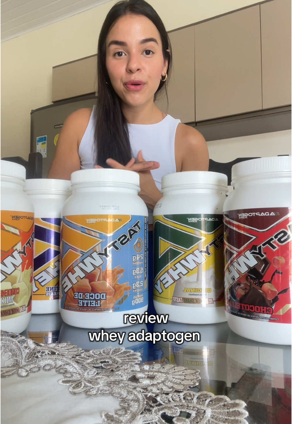 o whey mais hypado do momento e o meu review sobre! 🥰 #viral #academia #whey #wheyprotein #adaptogen #provandowhey #ranking #dieta 