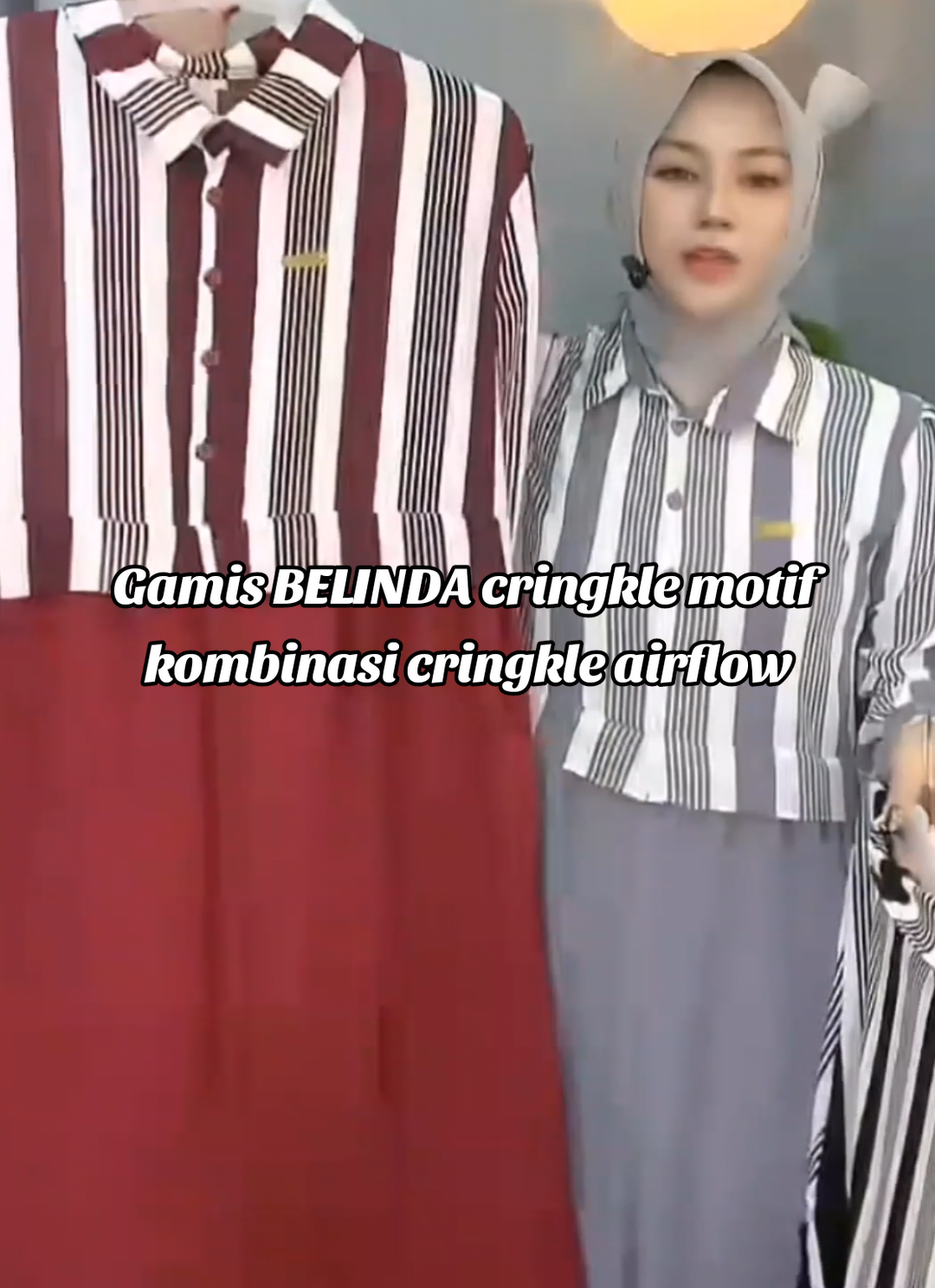 Gamis BELINDA cringkle motif kombinasi cringkle airflow#fyp #belilokal #gamis #gamismurah #dress #tiktoktokopedia 