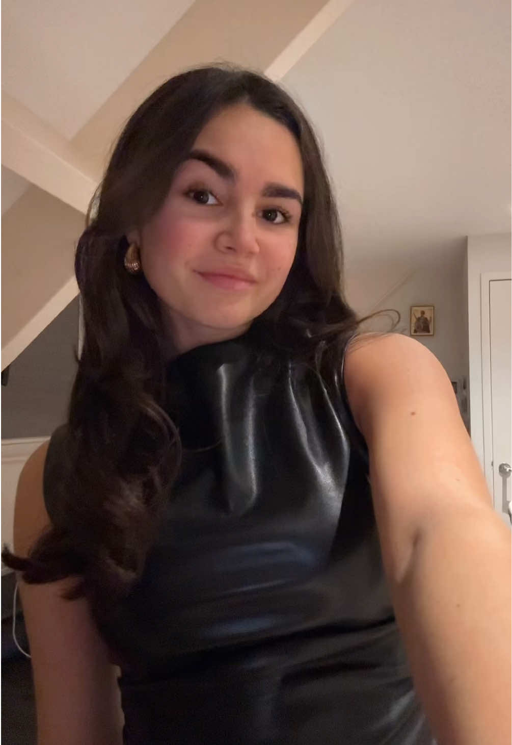 🖤 #leatherdress #outfitinspo #blackdress #partyoutfit #fypシ゚ 