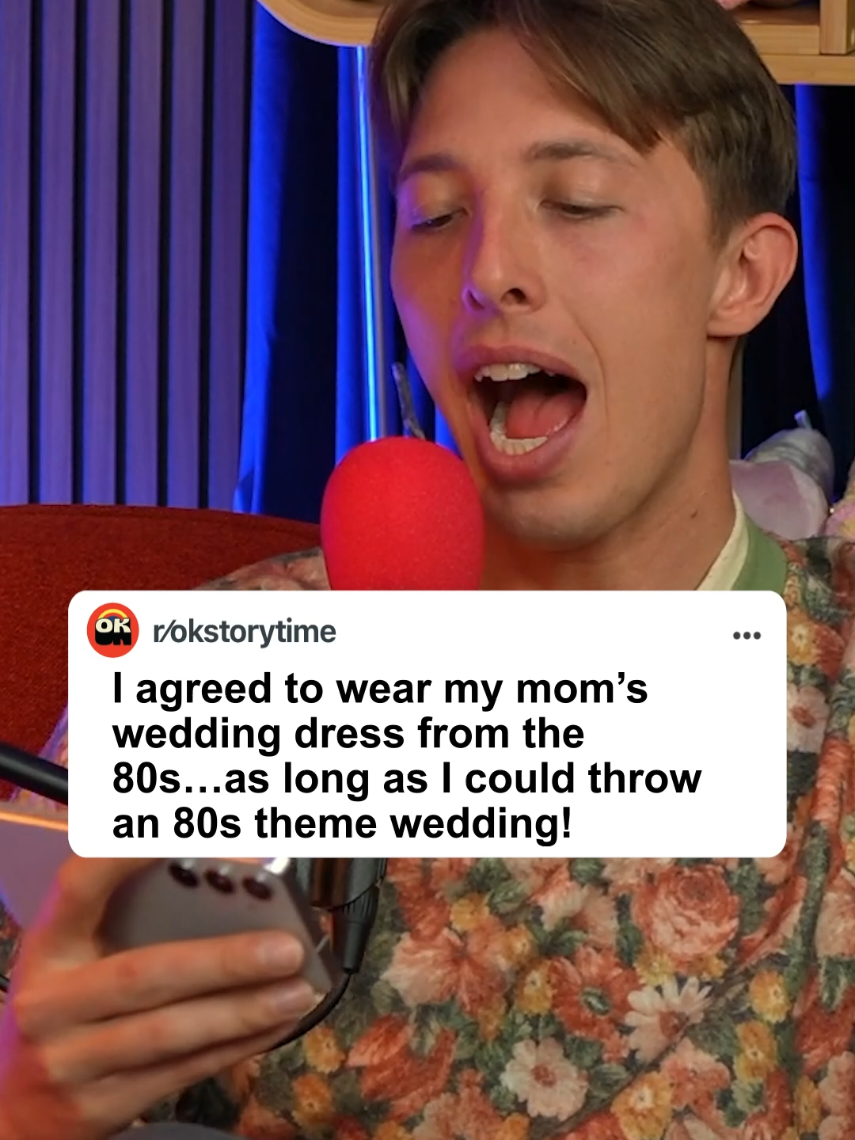 I agreed to wear my mom's wedding dress from the 80s... as long as I could throw an 80s theme wedding! #reddit #redditstories #redditreadings #reddit_tiktok 