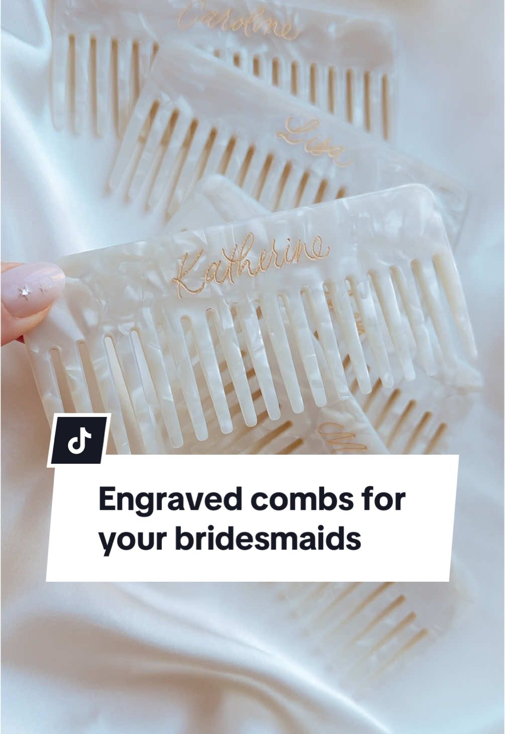 Email me at stephanie@letteredbysteph.com to order yours!✨ #bride #bridesmaids #wedding #giftideas #engraved #calligraphy #comb #hair #cosmetology #hairstyles 