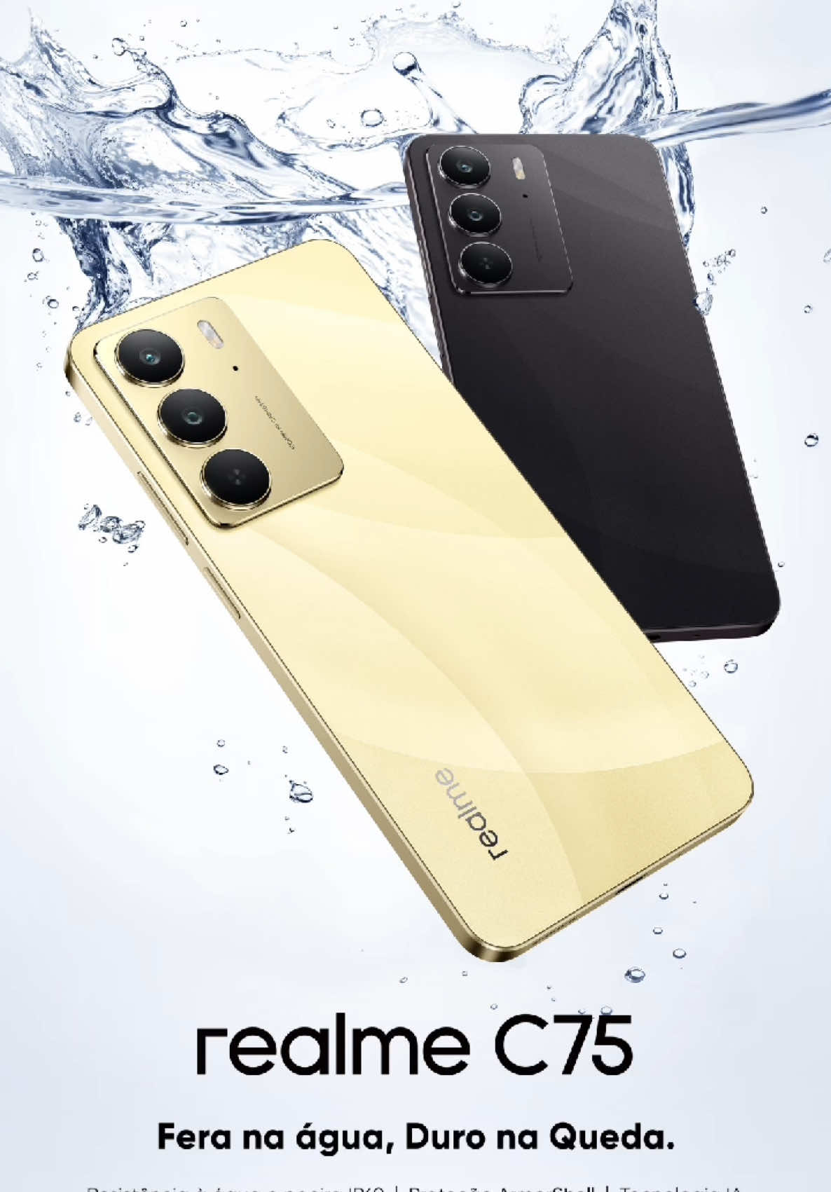 😺REALME C75 256/8 GB (NFC) PRETO E  GOLD Disponível nas cores Gold e preto. #realme #realmec75 #realmesmartphone #celular #android #c75 #lancamento #lancamentos #smartphone 