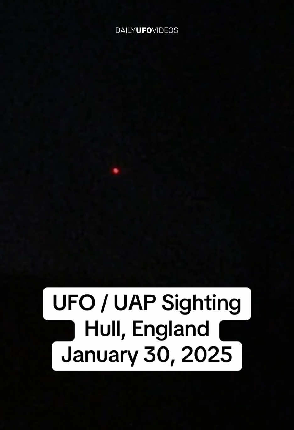UFO / UAP sighting in Hull, England on January 30, 2025. “Just saw this object hovering above the city of Hull. It would be red like the video shows and then cycle through various rapid white lights before moving across the sky, stopping and hovering with this red light effect.  No noise that I could hear. This was taken from the bedroom window but i also went outside to listen for it.  Eventually it flew off westwards and out of sight.” #ufo #uap #ufosighting #alien #drone #ukufo 
