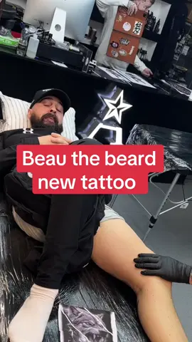 Beau the beard new tattoo #beauthebeard #newtattoo #tattoo #legattoo #fyp #vikingtattoo #vikings #tattoolover #tattooshop #tattootiktok @Beau The Beard 