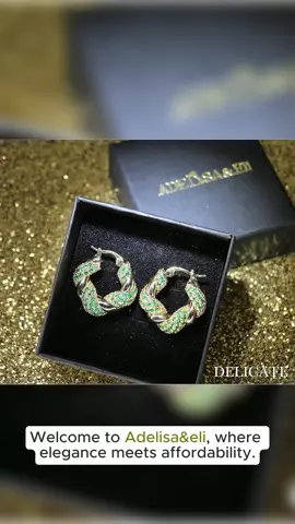 Elevate Your Style: Discover the Luxury of Gold Hoop Earrings with Sparkling Green Gemstones!
