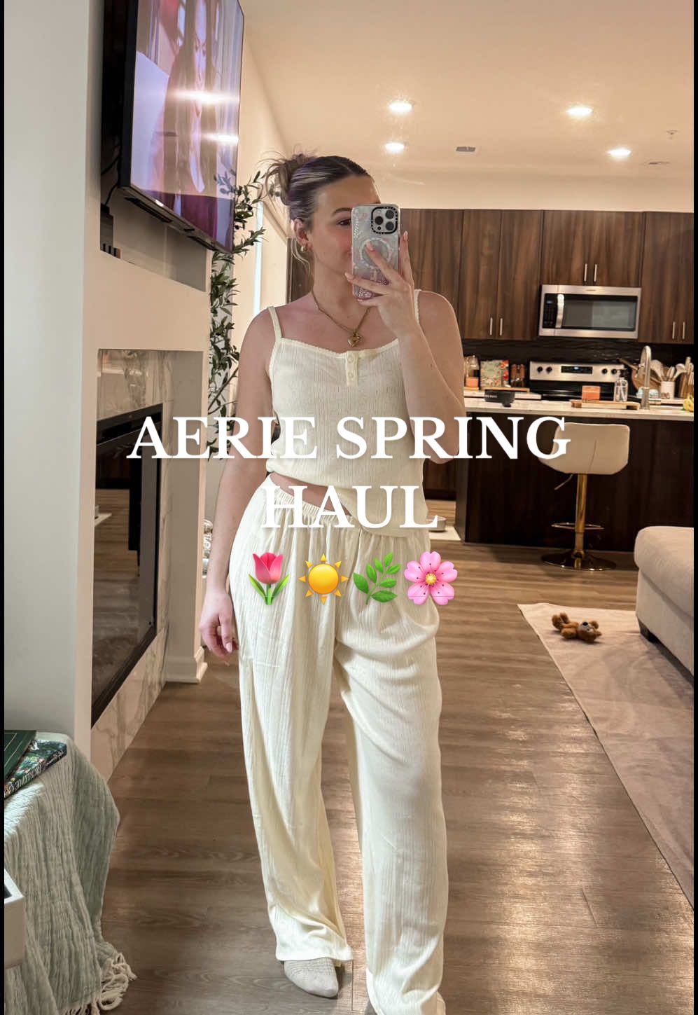 I’m so excited for spring and aerie has the cutest pieces for the season right now !! @aerie #springhaul #aeriehaul #springclothinghaul #tryonhaul 