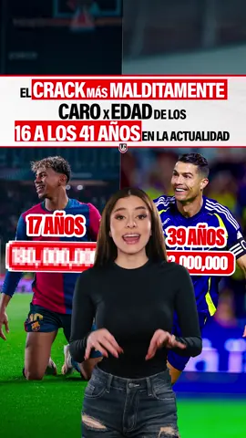 El crack más MALDITAMENTE CARO x EDAD de los 16 a los 41 AÑOS en la ACTUALIDAD💰 @scarlettsalazarmx #futbol #TikTokDeportes #partidosdehoy #fypp #2025 #championsleague #jugadoresmascaros #jugadorescaros #cr7 #lamineyamal #haaland #TikTokDeportes