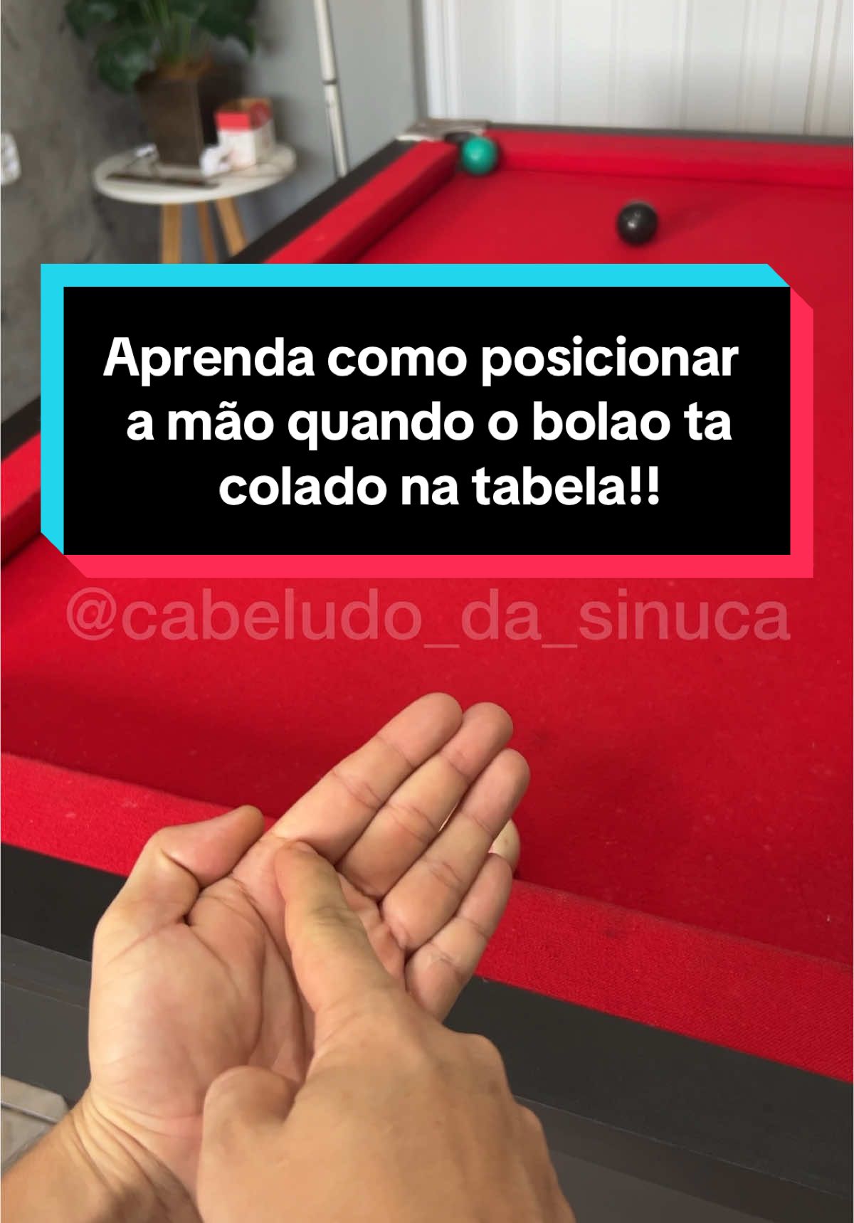 CUIDA MININO! VÍDEO de hj é aprendo a posicionar a mão com o bolão colado na tabela.#sinuca #sinuquinhabrasileira #snooker 