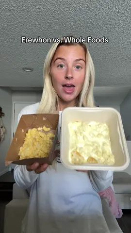 erewhon vs. whole foods mac & cheese 💛🧀 #erewhon #erewhonmarket #foodbattle #foodbattles #macandcheese #wholefoods #wholefoodsmarket #erewhonreviews 
