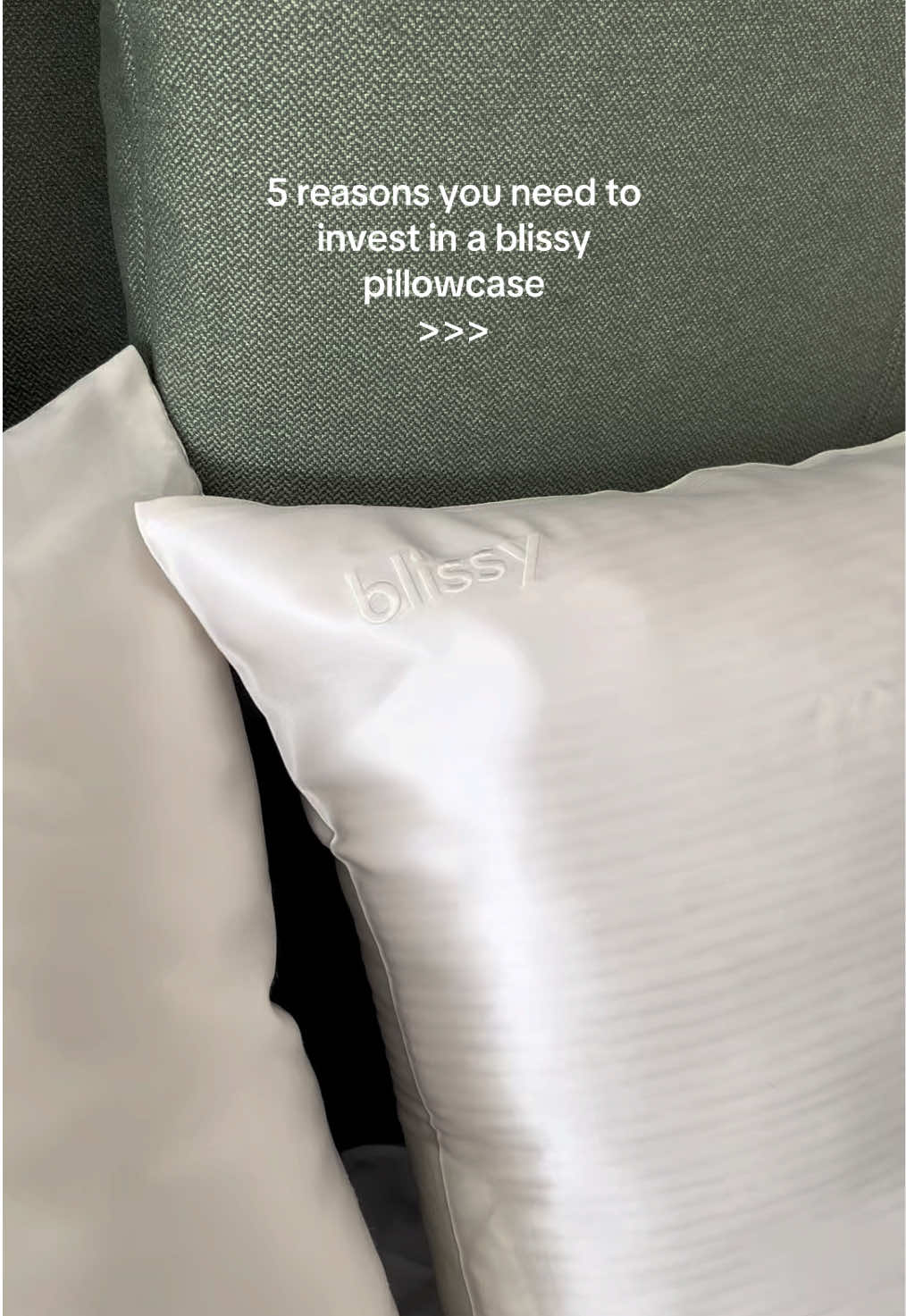 5 reasons you need to invest in a @Blissy Brand pillowcase >>>  1. improves your skin: blissy silk fibers are less absorbent than those of cotton, allowing your skin to retain more moisture. 2. improves your hair: hair breakage will decrease up to 43% when you sleep on silk because of it’s smooth surface. 3. regulates temperature: silk nature has low conductivity and acts as a thermal regulator. 4. hypoallergenic: silk’s hypoallergenic and anti-bacterial properties naturally repel allergens. 5. non-toxic: blissy silk meets OEKO TEX guidelines, meaning no toxic chemicals or dyes are used in their products. if you’re seeing this, this is your sign 🤍 #blissy #silkpillowcase #blissypillowcase 