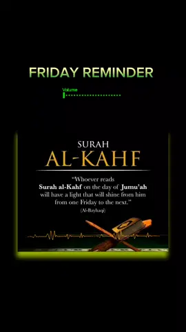 Friday Reminder; Don't Forget To Read Surah Al Kahf - #quran_alkarim #quranrecitation #quran #dua #surahalkahf #muslim #islamic_video #friday #jummamubarak #goviral #foryoupage❤️❤️ #fyp #viralvideos #trendingvideo #LearnOnTikTok #growmyaccount #unfreezemyacount #duett #stitch #share #following #myfollowers #views 