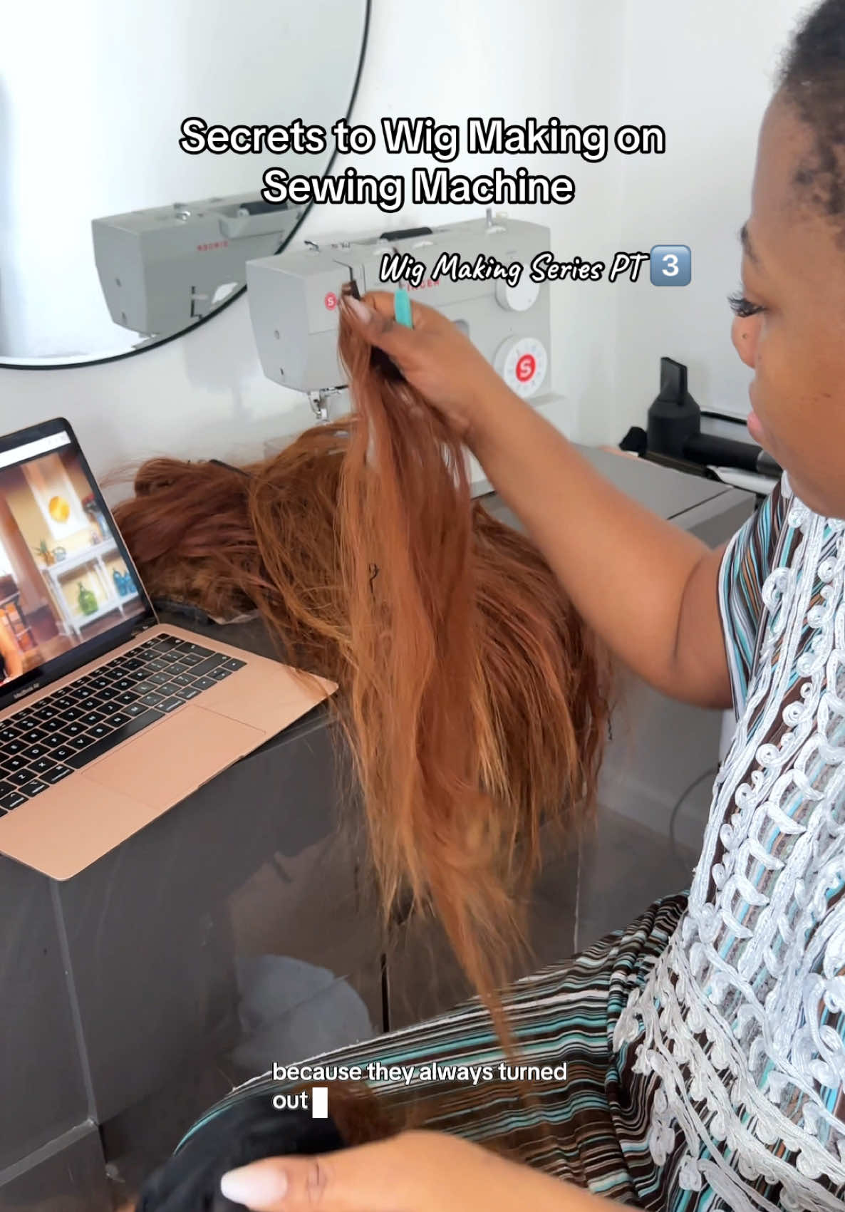 If your wigs are turning out bulky, stiff, or unraveling too soon, it’s NOT just your techniqe, it’s your sewing machine settings! #wig 