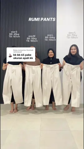 Membalas @Rohmah rahmawati hai kak kamu bisa cobain Rumi Pants size L yaaa 😘 #anklepantswanita #celanapanjangkoreanstyle #loosepantspremium #celanakerjawanitakantor 