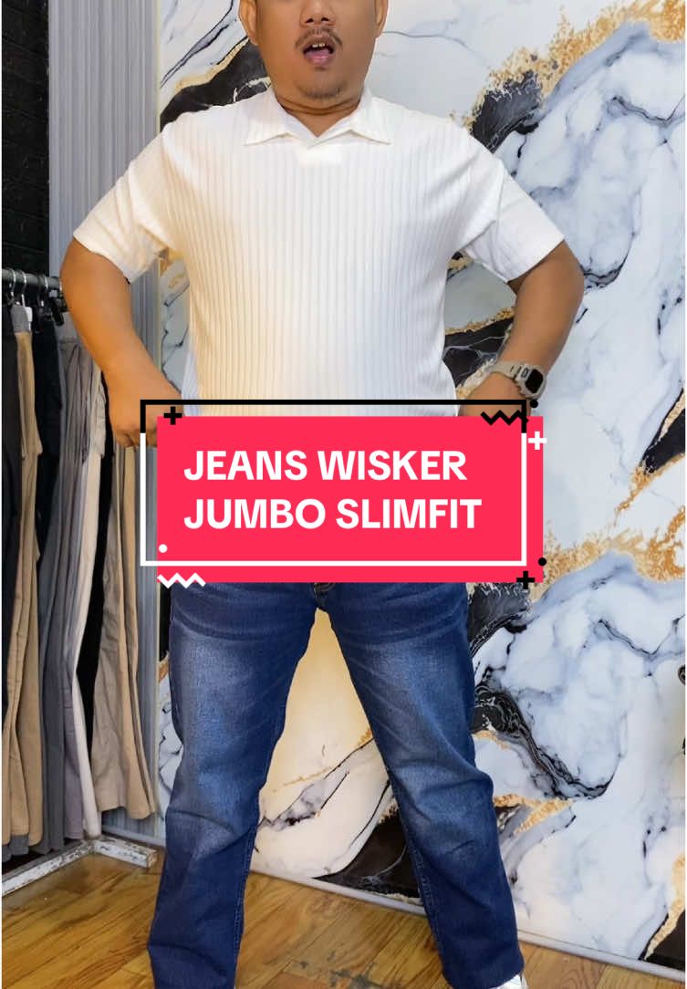 Rekomendasi celana jeans panjang jumbo wishker slimfit max bb 150kg#celanajeansjumbo #celanajeansbigsize #celanajeanspanjang #celanajeanspria #gudangcelana 