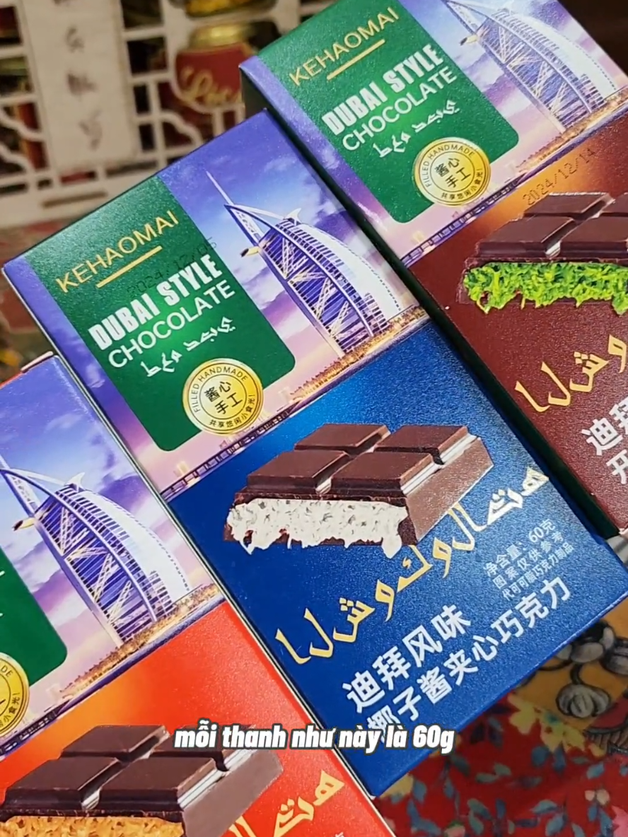 Socola Dubai mix 3 vị matcha, hạt dẻ, sữa dừa #socola #socoladubai #socolathanhnguyenchat #socolakhongduong 