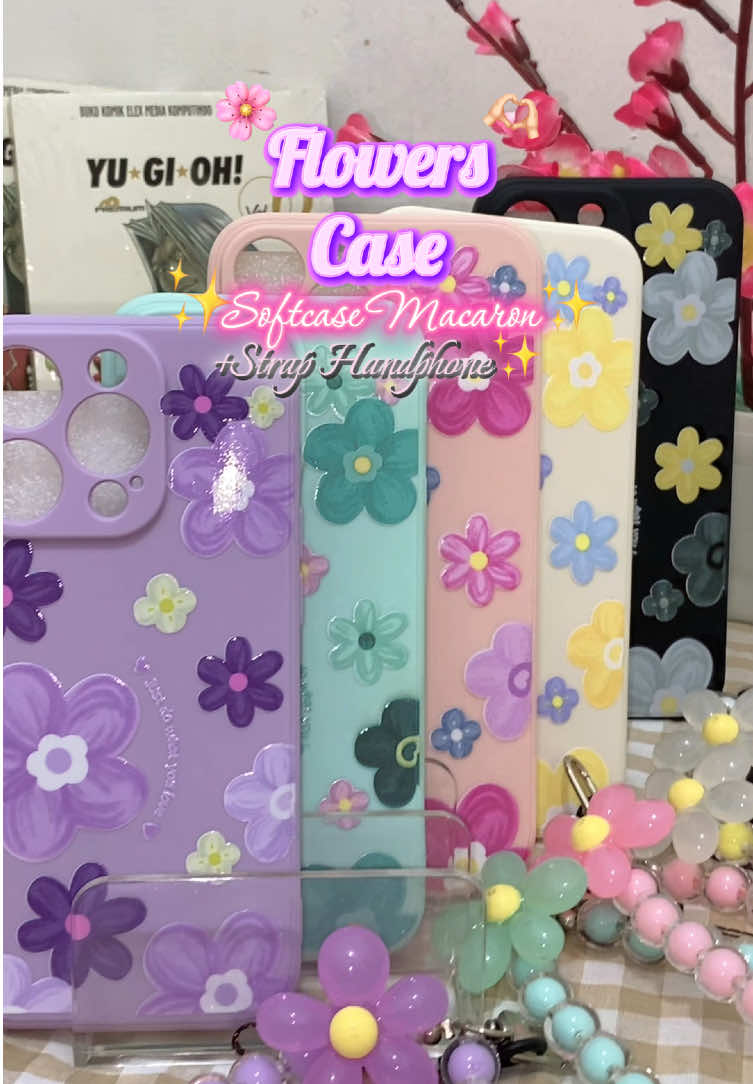 Case Motif Flowers Terbaru🌸🤩+Strap Handphone loh,Order Di keranjang Kuning😍🫵🏻‼️#wibgajian #fyp 