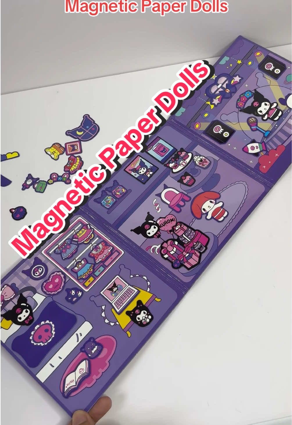 Bakit walang ganito nung kabataan ko?! Lakas maka-heal ng inner child nitong Magnetic Paper Dolls na to. May doll house pang kasama. Ang tibay pero very affordable. Perfect to sa mga bebe girls nyong kikay! Link nasa yellow basket habang di pa soldout! 🥰 #quietbook #magneticpaperdoll  #motessori #sanrio #hellokitty #kuromi #melody #cinamoroll #paperdoll #dollhouse #giftforkids #girls #toys #playtime #firsttimemom #girlmom #fyp #fypシ゚ 