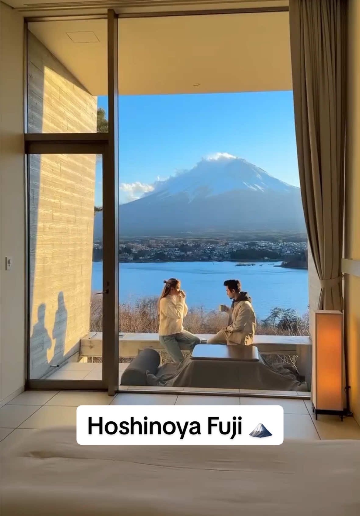 Link in bio for the most iconic property in Mount Fuji 🗻 #EGAmbassador  Hoshinoya Fuji is a luxury glamping experience. Minimalist cabins blend into the forest while the floor to ceiling windows frame Mount Fuji like a living postcard. There are various curated outdoor activities like hiking, a bonfire breakfast or a morning canoe ride and forest-to-table gourmet dining 🍽️ You can book this property on @expedia and @Hotels.com 🙌🏼 Winter is the best time to see clear views of snow capped Mount Fuji 🗻  #japanlikealocal #hoshinoyafuji #mountfuji #japantrip 