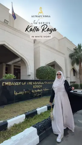 Preparing for a grand fashion show in Riyadh, with a beauty shoot in front of the Indonesian Embassy🇸🇦🇮🇩 #Althafunissa #KallaRayya #RayyaSeries #IFNRiyadh #FashionJourney #Fashion #modestfashion #RiyadhVibes #BeautyInRiyadh #fyp #fypage #riyadh🇸🇦 