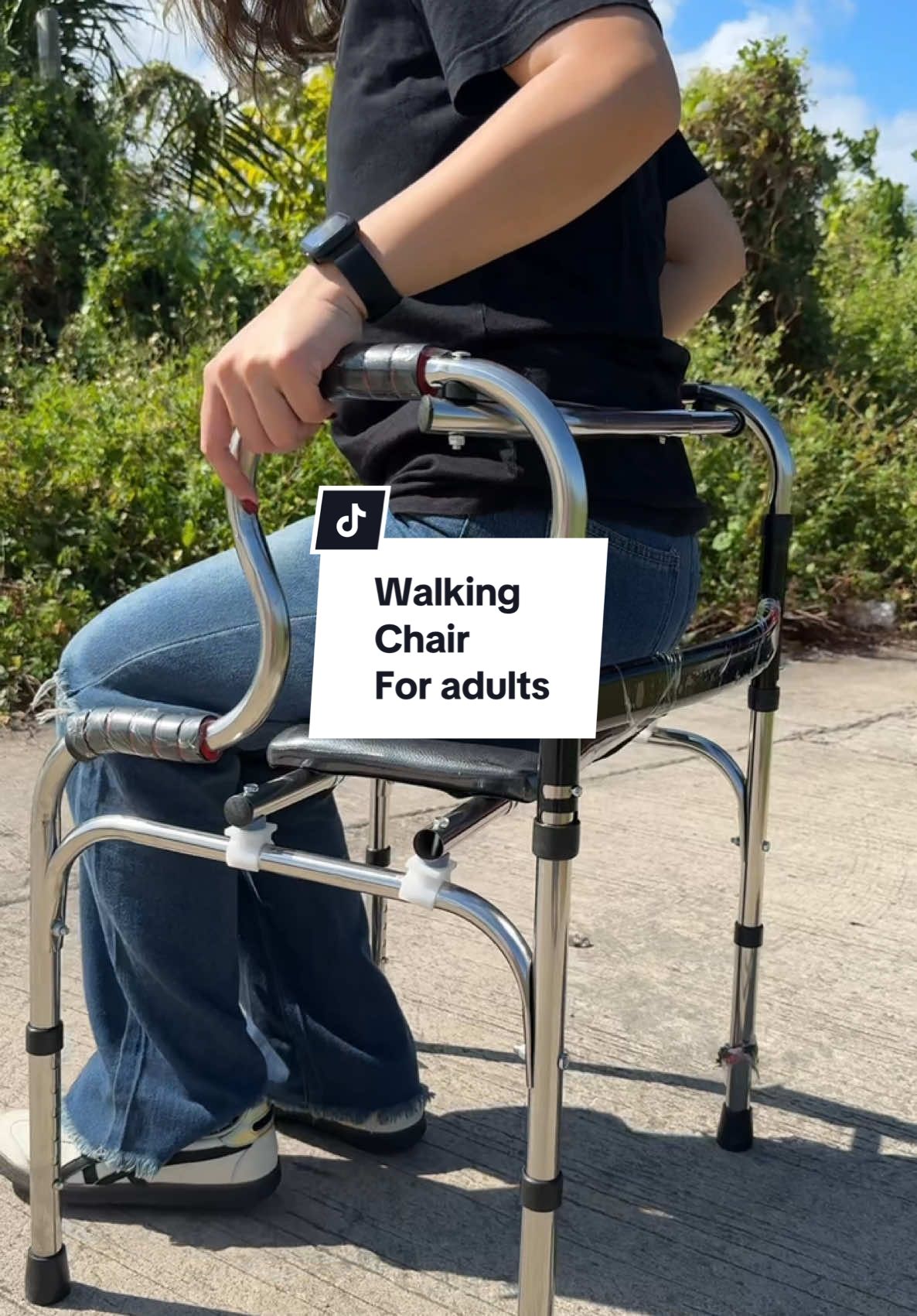 Foldable Walker for Senior Citizen Walking Chair with Wheels for Adult Elderly Mobility Aids Stick Equipment #walker #foldablewalker #walkingchair #crutches #saklay #wheelchair 