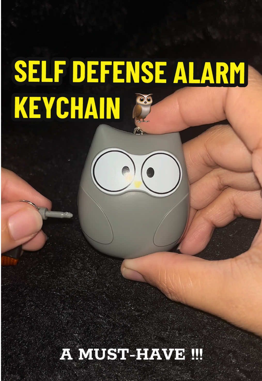 SELF DEFENSE ALARM KEYCHAIN 🦉 #selfdefensekeychain #selfdefensealarm #selfdefense #giftideas #forher #safety 