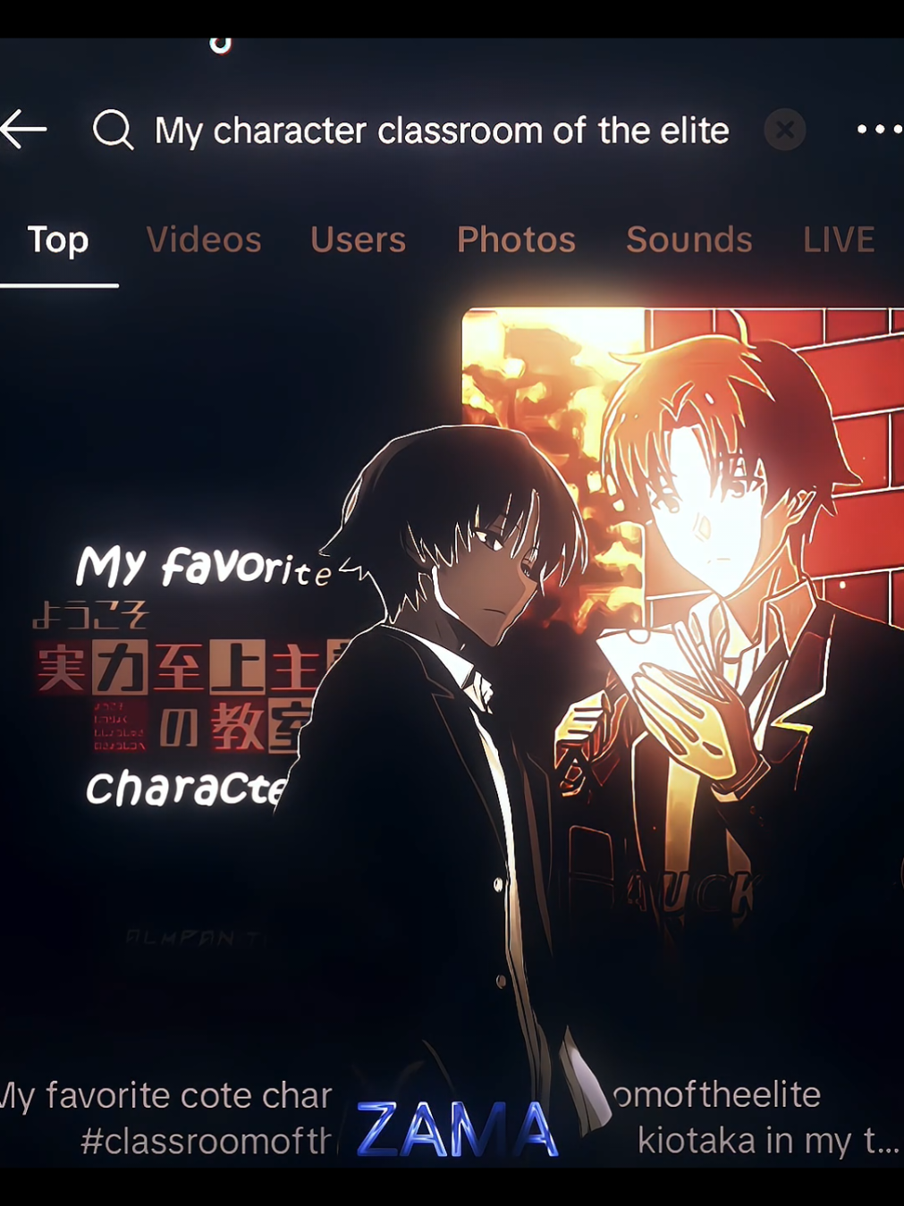 My character classroom of the elite 