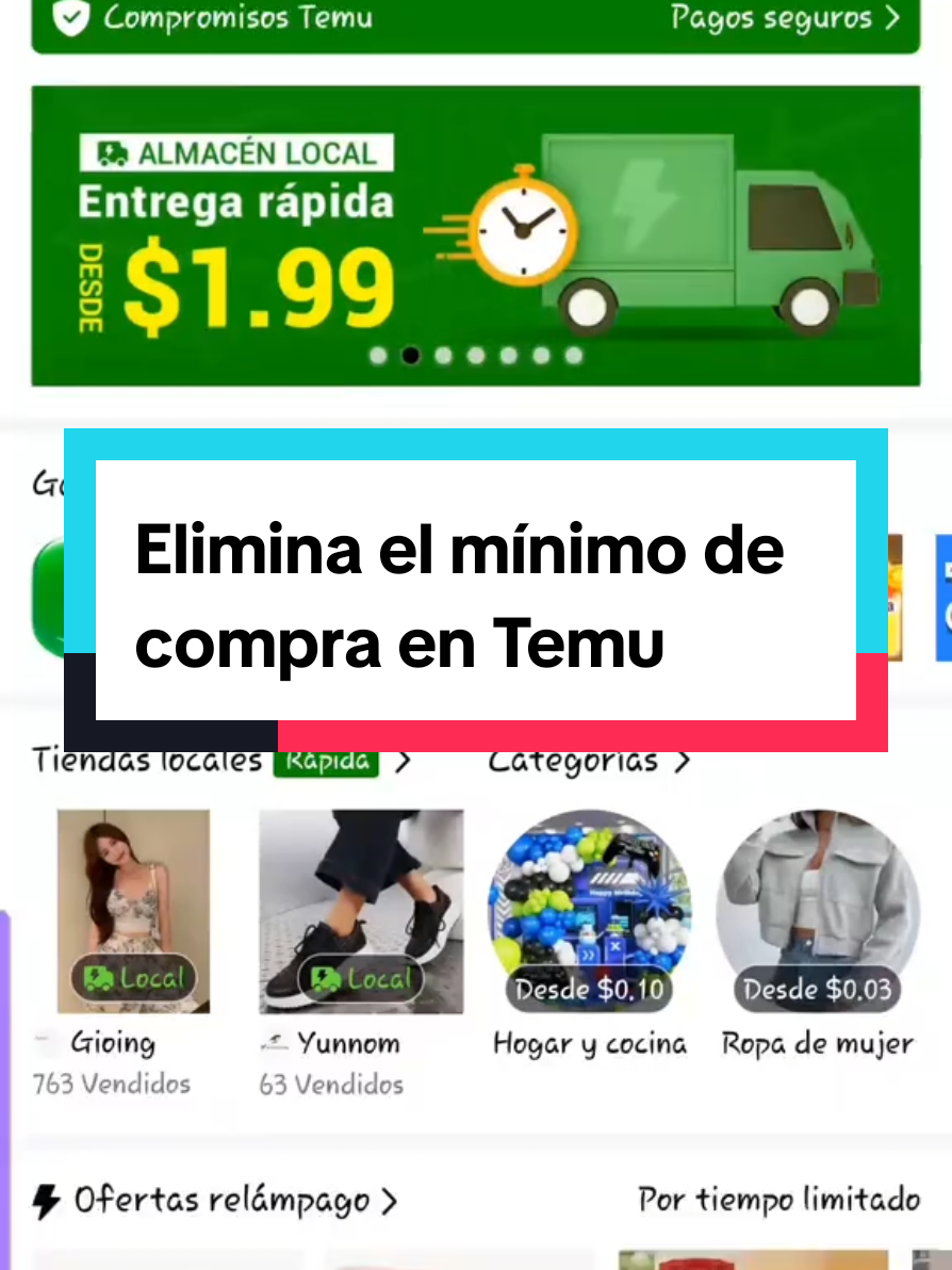 Elimina tu mínimo de compras en la plataforma de Temu...  Sabias este truco❓️❔️ 😉 #temu #pedidos #minimodecompras #latam  #venezuela 
