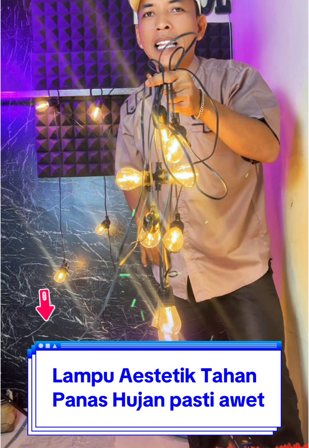 Lampu LED outdor arstetik #lampuaesthetic #lampuaestetik #lampucafe #lampuled #lampugantung #lampuoutdor #lampudekorasi #cuantanpabatas #wibgajian 