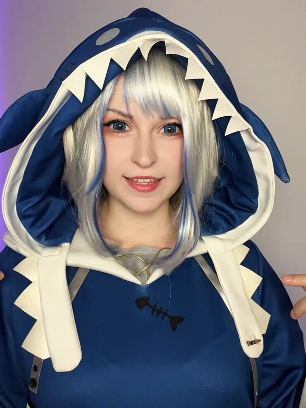 I heard the whole song and realized the translation after the video was done 😅 #hololive #gawrguracosplay #gawrgura #cosplay #косплей 