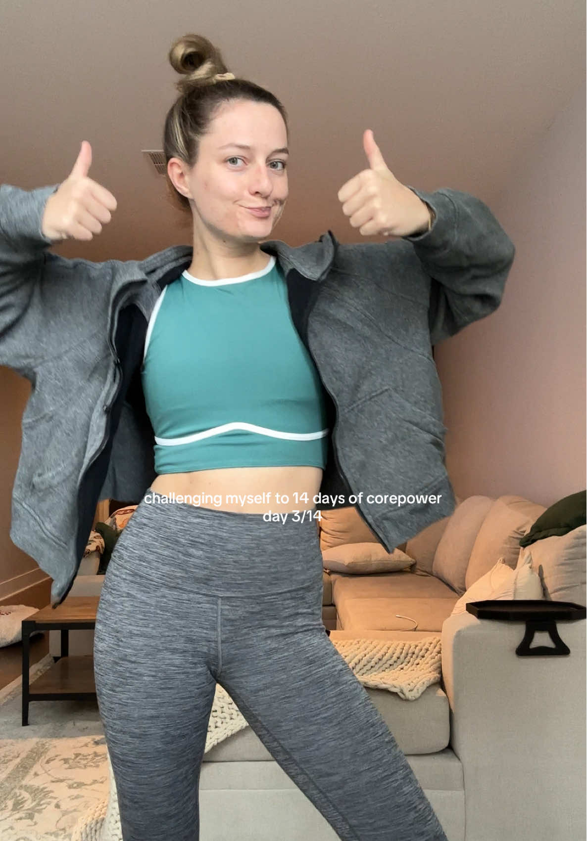 a cute sports bra always helps make the workout better!!! 🧘‍♀️ #lifeinyour20s #romanticizeyourlife #late20s #corepower #corepoweryoga #c2 #hotyoga #yogachallenge 