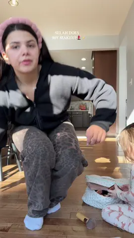 she always loves watching so this time I let her try!🥹🫶🏽✨ #makeup #routine #toddler #momanddaughter #grwm #wholesome #memories  