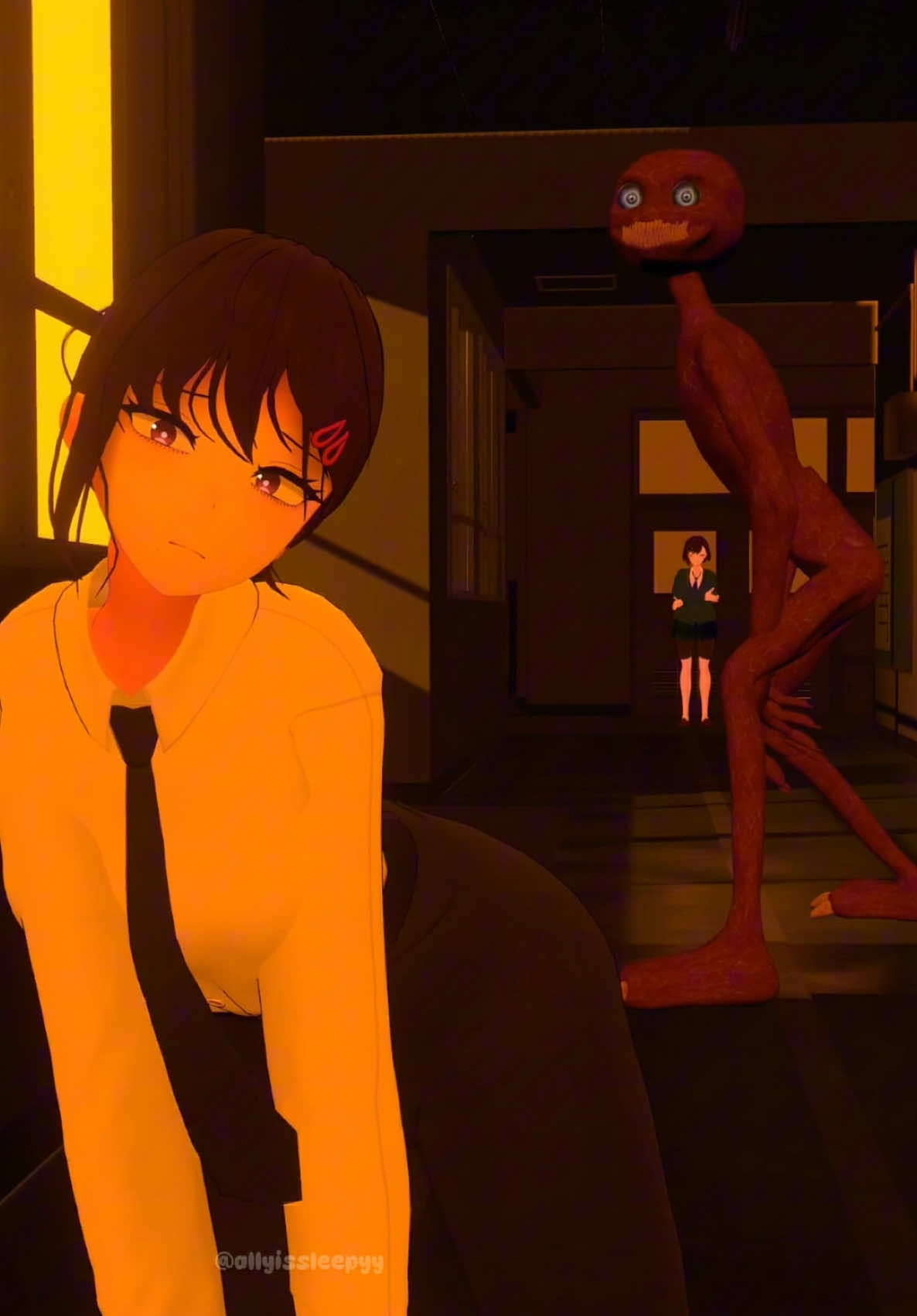 in reality Kobeni would be scared ahaha :3 #csm #chainsawman #kobeni #denjichainsawman #kobenichainsawman #rezechainsawman #pochita #vr #vrc #vrchat #vrchatcommunity #vrchatfunny 