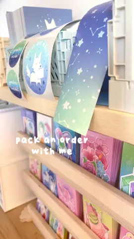 Throwback to packing videos in my old studio 🩵  #smallshop #stickertok #cuteshop #kawaii #enamelpins 