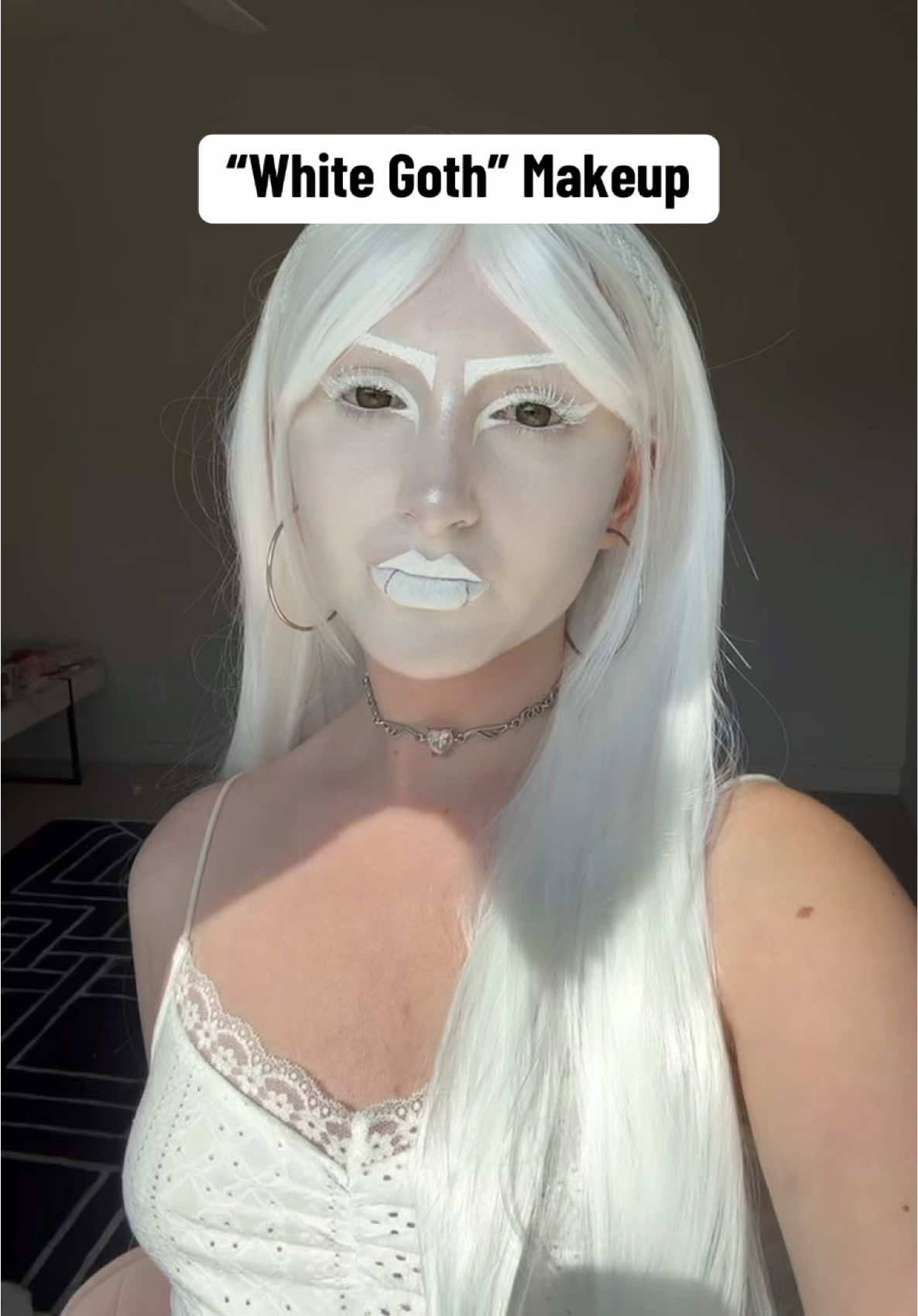 Our Sunset Makeup “white goth” makeup look 🕸️ #gothmakeup #gothmakeuptutorial #gothmakeuplook #goth #tradgoth #tradgothmakeup #altmakeup #whitefoundation 