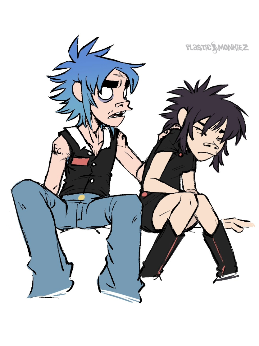 when your not so smart bandmate randomly says something smart...💀  #gorillaz #2Dgorillaz #noodlegorillaz #noodle #2D #murdocniccals #russelhobbs #art #fanart #animatic #animation #plasticmonkiez #thisissostupid @Gorillaz 