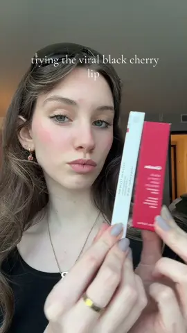 trying out the glossier black cherry lip combo #creatorsearchinsights #glossier #lipcombo 