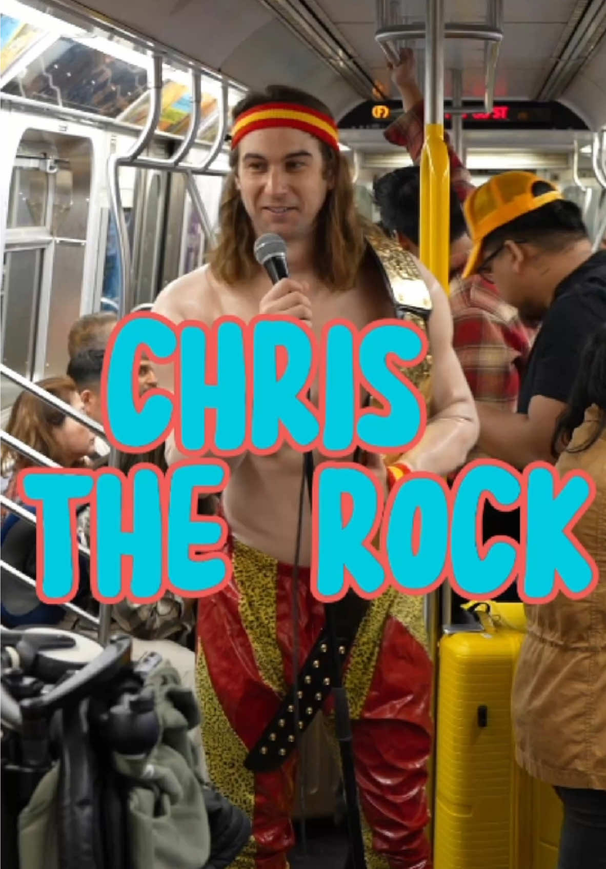 Wrestler on the train does stand up comedy about wrestling. #fyp #RoyalRumble #WWE #aew 