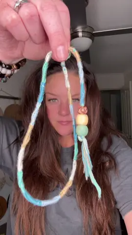 A little beachy boho hair wrap installation! It’s giving summer vibes! #hairwrap #boho #beach #beachy #Summer #summery #hair #tutorial #hairfun #funhair #accessories 