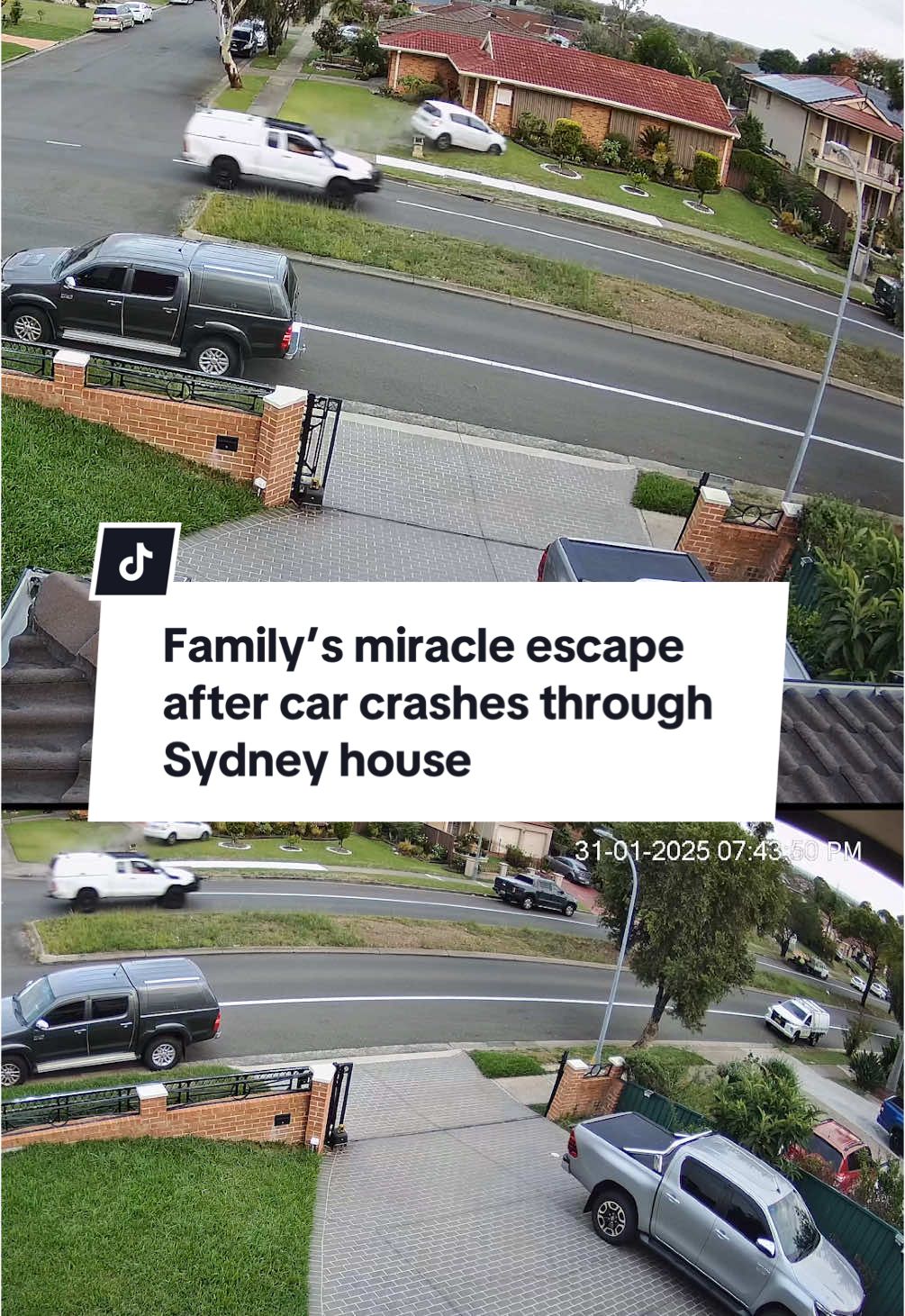 CCTV has captured the shocking moment a driver loses control of his car and ploughs into the front of a western Sydney home. #sydney #westernsydney #CCTV #car #carcrash #Hinchinbrook 