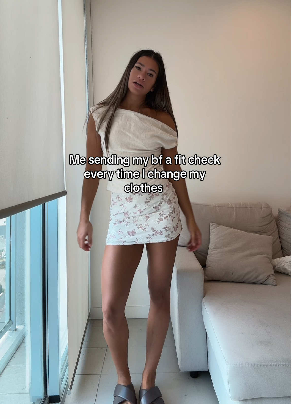 Does he ask for them, no. Am I going to continue sending him 5 photos of my outfit a day, yes.  @PEPPERMAYO #peppermayo